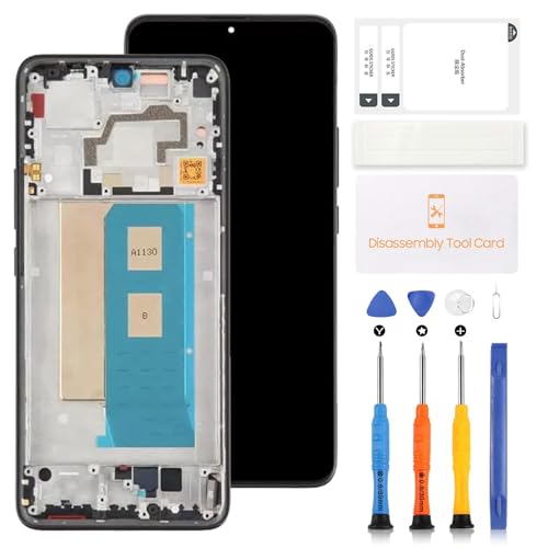 TFT LCD Bildschirm für Xiaomi Poco F5 Pro 5G Bildschirm Ersatz für Xiaomi Poco F5 Pro 5G 23013PC75G LCD Display Touch Panel Digitizer Montage Reparaturset mit Werkzeugen (Schwarz mit Rahmen) von LADYSON
