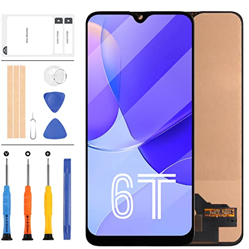 TFT für OnePlus 6T Bildschirm Ersatz für OnePlus 6T LCD-Bildschirm A6010 A6013 LCD Display Touch Glas Digitizer Montageset mit Werkzeugen (Schwarz, unterstützt keine Fingerabdrücke) von LADYSON