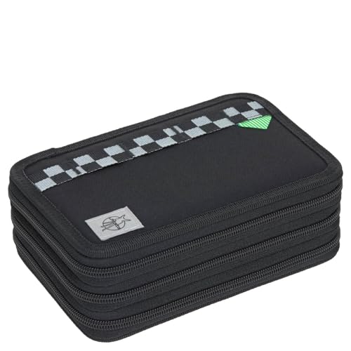 LÄSSIG Unique School Triple Pencil Case Slim Black von LÄSSIG