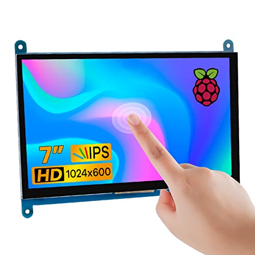 LAFVIN 7 Zoll IPS LCD Touch Screen Display Panel 1024×600 kapazitiver Bildschirm HDMI Monitor für Raspberry Pi, BB Schwarz, Windows 10 8 7 von LAFVIN