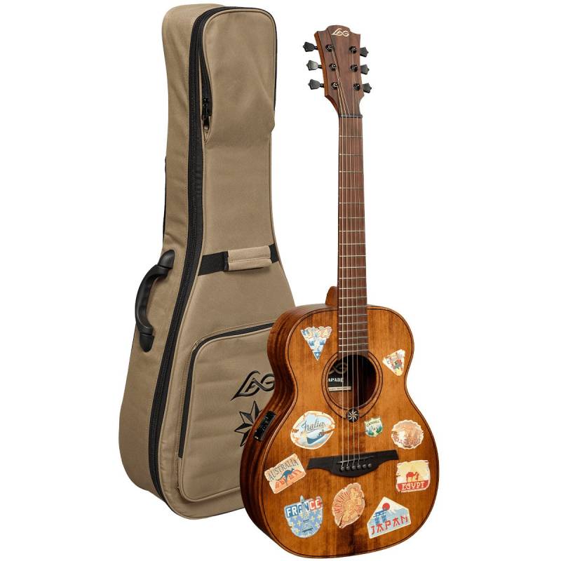 LAG Guitars Escapade Travel-GTE Globe Trotter Electro Electro-Acoustic Guitar with Gig Bag von LAG Guitars