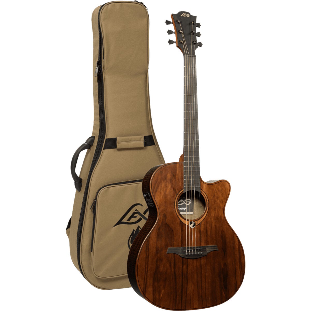 LAG Guitars Sauvage SAUVAGE-ACE Auditorium Electro-Acoustic Guitar with Gig Bag LAG Guitars Sauvage SAUVAGE-ACE Auditorium Electro-Acoustic Guitar with Gig Bag von LAG Guitars