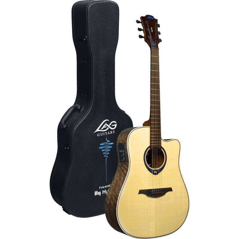 LAG Guitars Tramontane HyVibe 20 THV20DCE Glossy Electro-Acoustic Guitar with Multi-Effects and Bluetooth von LAG Guitars
