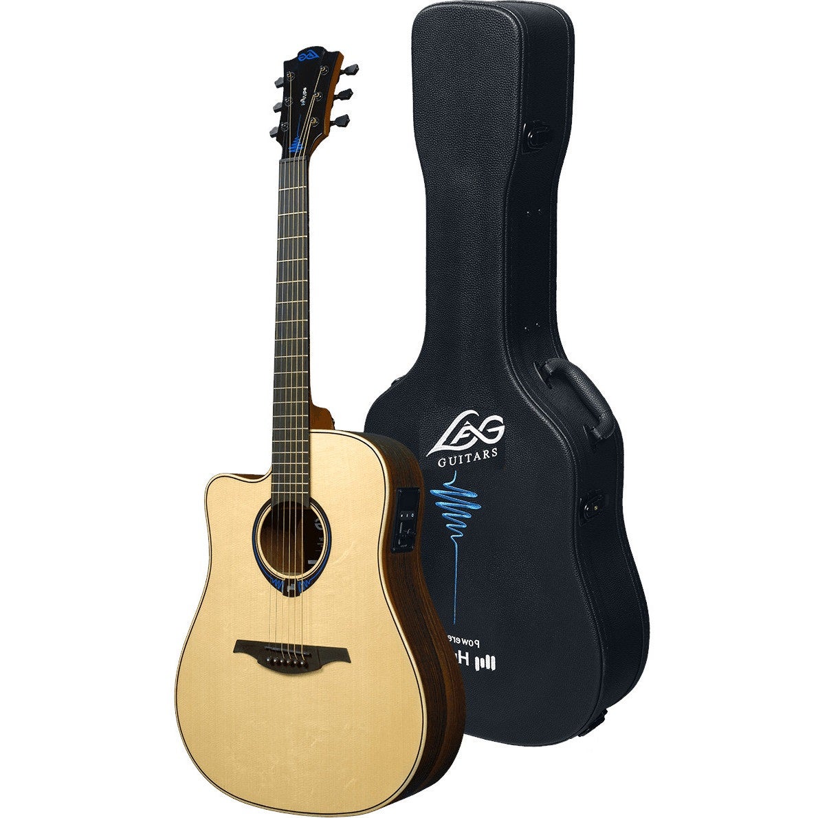 LAG Guitars Tramontane HyVibe 30 TLHV30DCE Glossy Left-Handed Electro-Acoustic Guitar with Multi-Effects and Bluetooth LAG Guitars Tramontane HyVibe 30 TLHV30DCE Glossy Left-Handed Electro-Acoustic Guitar with Multi-Effects and Bluetooth von LAG Guitars
