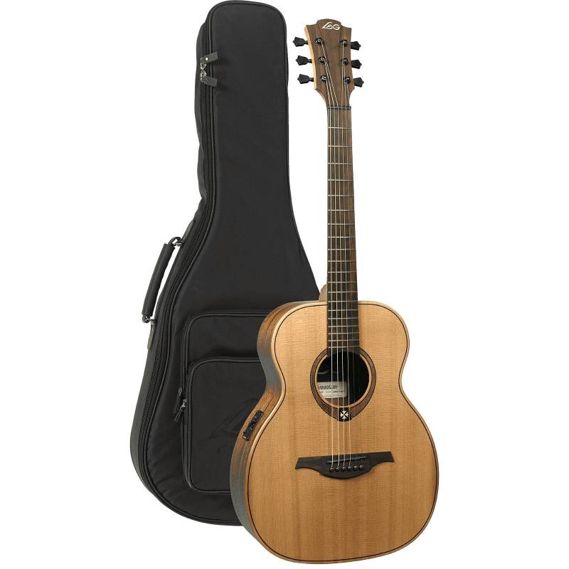 LAG Guitars Escapade Travel-RCE Red Cedar Electro Electro-Acoustic Guitar with Gig Bag von LAG Guitars
