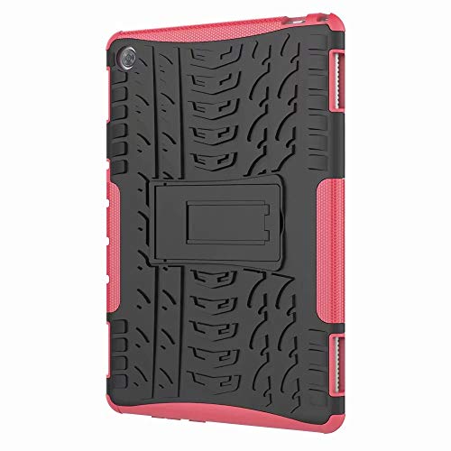 LAGUI Hülle Geeignet für Huawei MediaPad M5 lit (11"), Dual Layer Outdoor Schutzhülle Mit Ständer. Rose von LAGUI