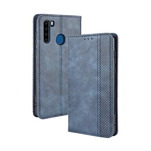 LAGUI Kompatible für Blackview A80 Pro Hülle, Leder Flip Case Schutzhülle für Handy mit Kartenfach Stand und Magnet Funktion als Brieftasche, Blau von LAGUI