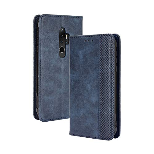 LAGUI Kompatible für Blackview BV6300 Pro Hülle, Leder Flip Case Schutzhülle für Handy mit Kartenfach Stand und Magnet Funktion als Brieftasche, Blau von LAGUI