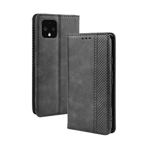 LAGUI Kompatible für Google Pixel 4XL Hülle, Leder Flip Case Schutzhülle für Handy mit Kartenfach Stand und Magnet Funktion als Brieftasche, schwarz von LAGUI