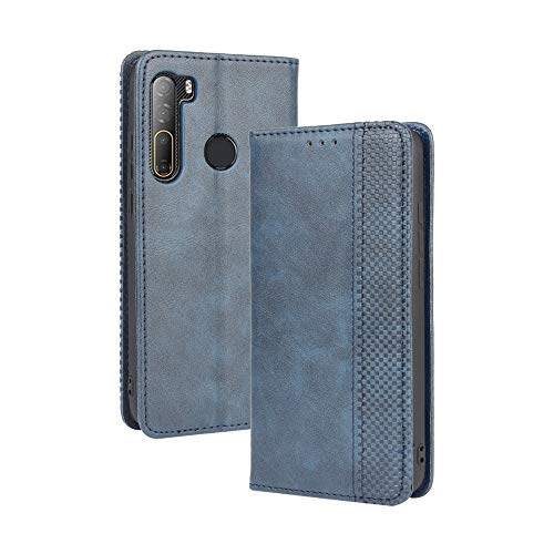 LAGUI Kompatible für HTC Desire 20 Pro Hülle, Leder Flip Case Schutzhülle für Handy mit Kartenfach Stand und Magnet Funktion als Brieftasche, Blau von LAGUI