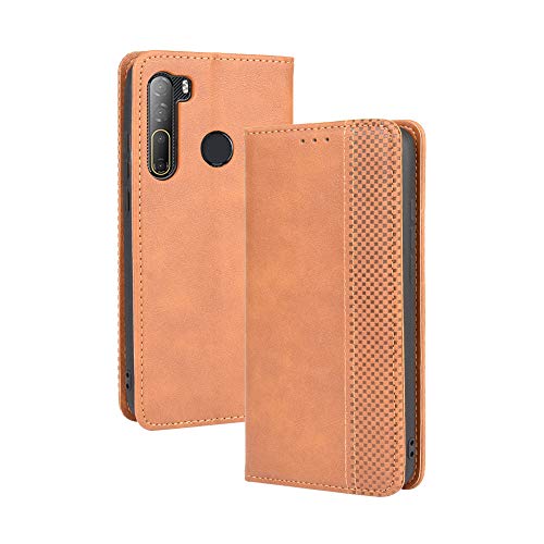 LAGUI Kompatible für HTC Desire 20 Pro Hülle, Leder Flip Case Schutzhülle für Handy mit Kartenfach Stand und Magnet Funktion als Brieftasche, braun von LAGUI