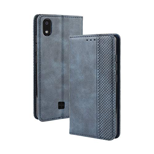 LAGUI Kompatible für LG K20 2019 (LM-X120EMW LMX120EMW) Hülle, Leder Flip Case Schutzhülle für Handy mit Kartenfach Stand und Magnet Funktion als Brieftasche, Blau von LAGUI
