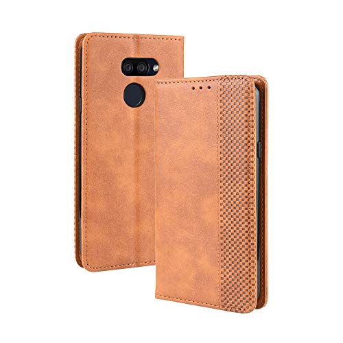 LAGUI Kompatible für LG K40S Hülle, Leder Flip Case Schutzhülle für Handy mit Kartenfach Stand und Magnet Funktion als Brieftasche, braun von LAGUI