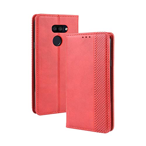 LAGUI Kompatible für LG K40S Hülle, Leder Flip Case Schutzhülle für Handy mit Kartenfach Stand und Magnet Funktion als Brieftasche, rot von LAGUI
