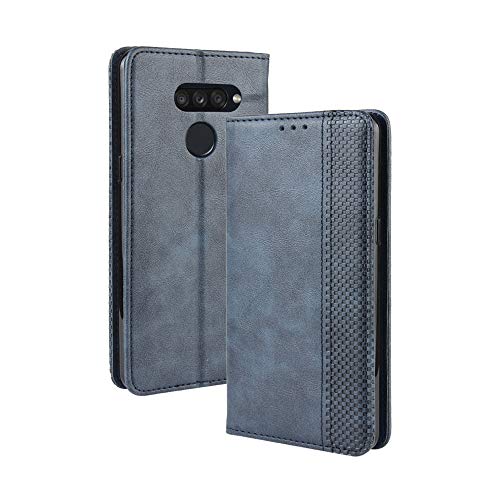 LAGUI Kompatible für LG K50S Hülle, Leder Flip Case Schutzhülle für Handy mit Kartenfach Stand und Magnet Funktion als Brieftasche, Blau von LAGUI