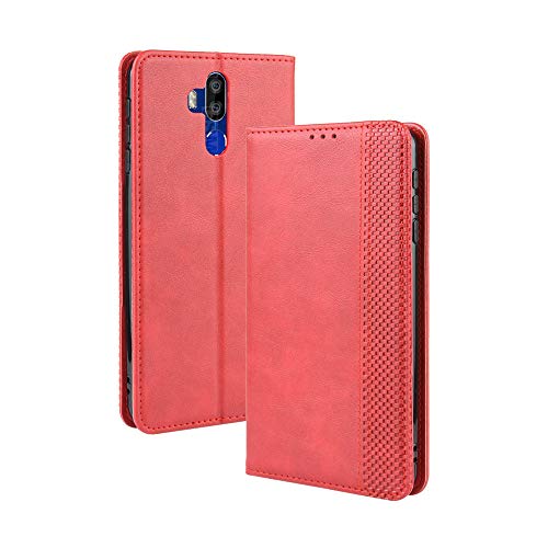 LAGUI Kompatible für Oukitel K9 Hülle, Leder Flip Case Schutzhülle für Handy mit Kartenfach Stand und Magnet Funktion als Brieftasche, rot von LAGUI