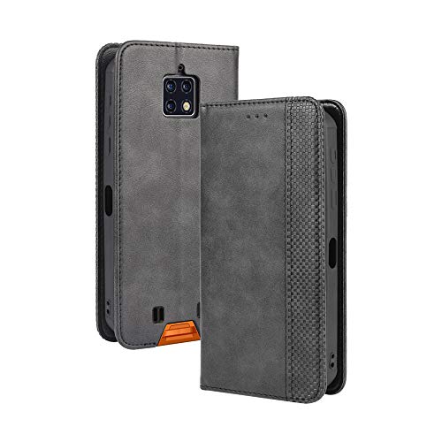 LAGUI Kompatible für Oukitel WP6 Hülle, Leder Flip Case Schutzhülle für Handy mit Kartenfach Stand und Magnet Funktion als Brieftasche, schwarz von LAGUI