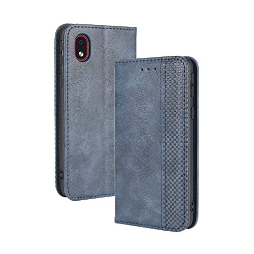 LAGUI Kompatible für Samsung Galaxy A01 Core Hülle, Leder Flip Case Schutzhülle für Handy mit Kartenfach Stand und Magnet Funktion als Brieftasche, Blau von LAGUI