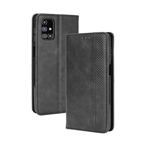 LAGUI Kompatible für Samsung Galaxy M31s Hülle, Leder Flip Case Schutzhülle für Handy mit Kartenfach Stand und Magnet Funktion als Brieftasche, schwarz von LAGUI