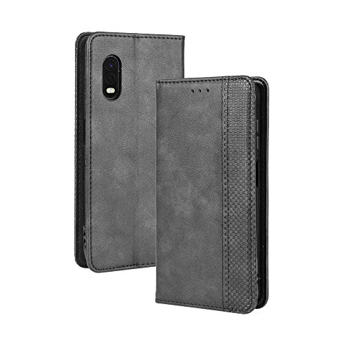 LAGUI Kompatible für Samsung Galaxy Xcover Pro Hülle, Leder Flip Case Schutzhülle für Handy mit Kartenfach Stand und Magnet Funktion als Brieftasche, schwarz von LAGUI
