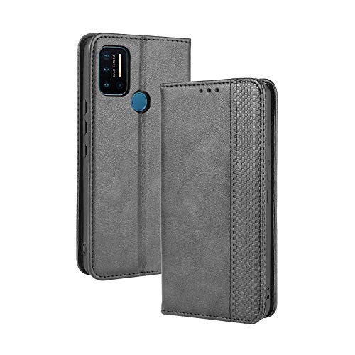 LAGUI Kompatible für UMIDIGI A7 Pro Hülle, Leder Flip Case Schutzhülle für Handy mit Kartenfach Stand und Magnet Funktion als Brieftasche, schwarz von LAGUI