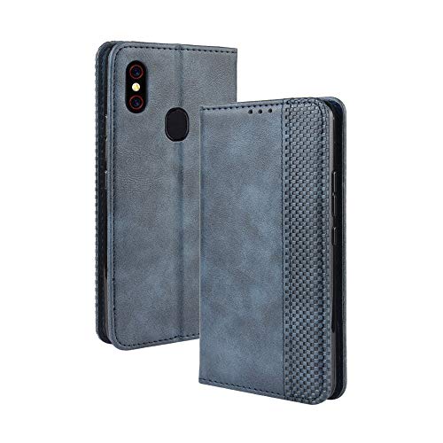 LAGUI Kompatible für UMIDIGI F1 / F1 Play Hülle, Leder Flip Case Schutzhülle für Handy mit Kartenfach Stand und Magnet Funktion als Brieftasche, Blau von LAGUI