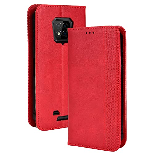 LAGUI Kompatible für Ulefone Armor 8/8 Pro Hülle, Leder Flip Case Schutzhülle für Handy mit Kartenfach Stand und Magnet Funktion als Brieftasche, rot von LAGUI