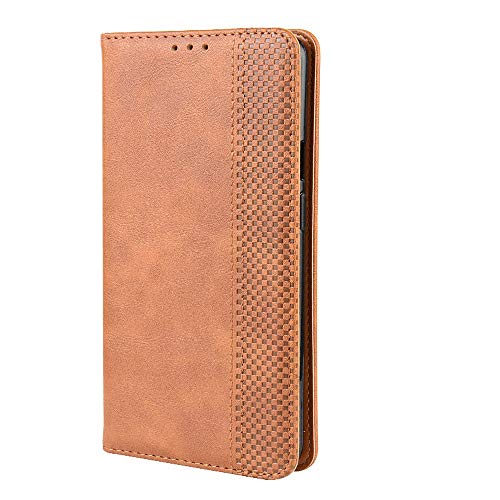 LAGUI Kompatible für Xiaomi Mi Note 10 Pro Hülle, Leder Flip Case Schutzhülle für Handy mit Kartenfach Stand und Magnet Funktion als Brieftasche, braun von LAGUI