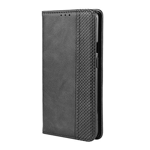 LAGUI Kompatible für Xiaomi Mi Note 10 Pro Hülle, Leder Flip Case Schutzhülle für Handy mit Kartenfach Stand und Magnet Funktion als Brieftasche, schwarz von LAGUI