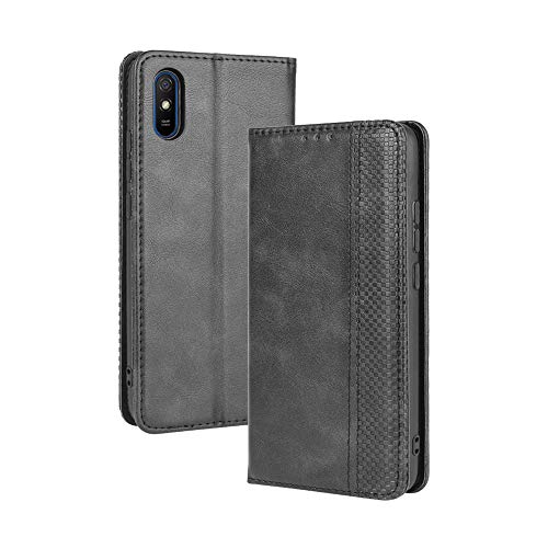 LAGUI Kompatible für Xiaomi Redmi 9A Hülle, Leder Flip Case Schutzhülle für Handy mit Kartenfach Stand und Magnet Funktion als Brieftasche, schwarz LAGUI Kompatible für Xiaomi Redmi 9A Hülle, Leder Flip Case Schutzhülle für Handy mit Kartenfach Stand und Magnet Funktion als Brieftasche, schwarz von LAGUI