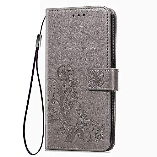 LAGUI Passend für Huawei Y6s Hülle, Schönes Muster Brieftasche Handyhülle. grau von LAGUI