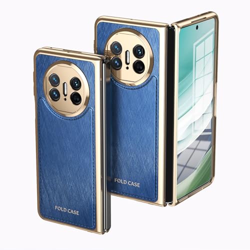 Handy-Klapphülle Folding Case Compatible with Huawei Mate X3 with Screen Protector, Luxury PU Leather Slim Fit Phone Cover - Plating Gold Edge, Drop, Scratch & Shock Protection Case Hüllenabdeckung(Bl von LAHDFKAJ