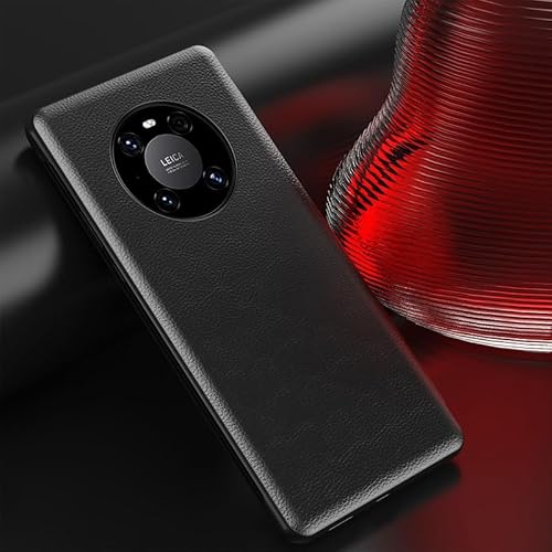 Handy-Klapphülle Kompatibel mit Huawei Mate 40 Pro/40E Pro Hülle View Clear Smart Window, Luxuriöses Flip Slim Mirror Hard PC Leder Flip stoßfeste Schutzhülle for Huawei Mate 40 Pro/40E Pro Handyhülle von LAHDFKAJ