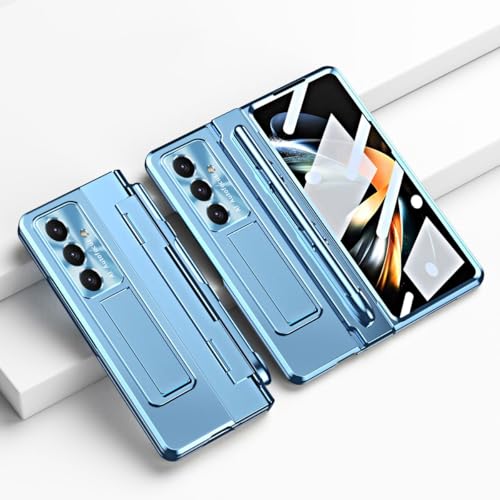 LAHDFKAJ Handyhüllen-Pakete Kompatibel mit Samsung Galaxy Z Fold 7 Hülle [Versteckter Ständer] [Kabelloses Laden] [mit Stift] Robuste, stoßfeste 360-Grad-Vollschutzhülle + Ständer Hülle(Blue) von LAHDFKAJ