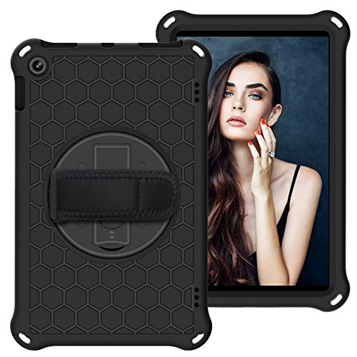 Tablet-Hüllen Compatible with Kindle Fire HD 10 "Tablet Case, Compatible with Fire HD 10" 2017 2018 2019 2019 Tablet Case, mit rotierender Ständer, robuster Pflicht, stoßfest Drehen, Handgriff, Schult Tablet-Hüllen Compatible with Kindle Fire HD 10 "Tablet Case, Compatible with Fire HD 10" 2017 2018 2019 2019 Tablet Case, mit rotierender Ständer, robuster Pflicht, stoßfest Drehen, Handgriff, Schult von LAHDFKAJ