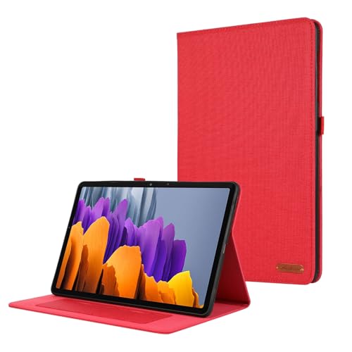 Tablet-Hüllen Slim Case Compatible with Samsung Galaxy Tab S8 Plus 2022/S7 Plus 2020 (SM-X800/X806/T730/T733/T970/T975) - Ultra-Thin Flip Fold Stand Cover with Auto Wake/Sleep Tablet-PC-Hülle(Red) von LAHDFKAJ