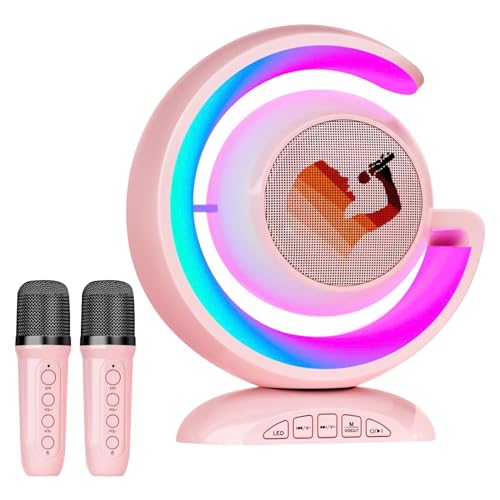 Kids Karaoke -Maschinen für Mädchen mit 2 drahtlosen Mikrofon, Mini Bluetooth -Lautsprecher Mikrofonparty -Lichter für Kinder und Erwachsene, Geburtstagsgeschenke für Mädchen Jungen Familienfeier Kids Karaoke -Maschinen für Mädchen mit 2 drahtlosen Mikrofon, Mini Bluetooth -Lautsprecher Mikrofonparty -Lichter für Kinder und Erwachsene, Geburtstagsgeschenke für Mädchen Jungen Familienfeier von LAIBUY