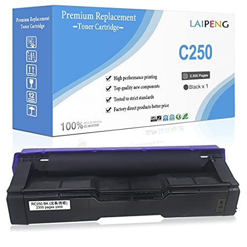 LAIPENG Kompatible Tonerkartuschen SP C250 C261 Schwarz Hoher Kapazität 2300 Seiten mit für Aficio SP C250DN C250SF C261SFN C261SFNw C261DNw Laserdrucker von LAIPENG