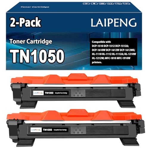 LAIPENG TN-1050 TN1050 Toner Schwarz Kompatible für Brother DCP-1510 DCP-1512 DCP-1512A DCP-1610W DCP-1612W DCP-1612WE HL-1110 HL-1112 HL-1112A HL-1210W HL-1212W MFC-1810 MFC-1910W Drucker (2BK) von LAIPENG