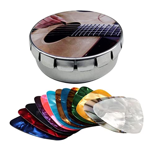 LALADEFIEE 1Satz Teiliges Gitarren Pick Silberner Box Mehrzweck Picks für Folk und Gitarre Leicht und Tragbar für Gitarrenpraxis und Musikliebhaber LALADEFIEE 1Satz Teiliges Gitarren Pick Silberner Box Mehrzweck Picks für Folk und Gitarre Leicht und Tragbar für Gitarrenpraxis und Musikliebhaber von LALADEFIEE