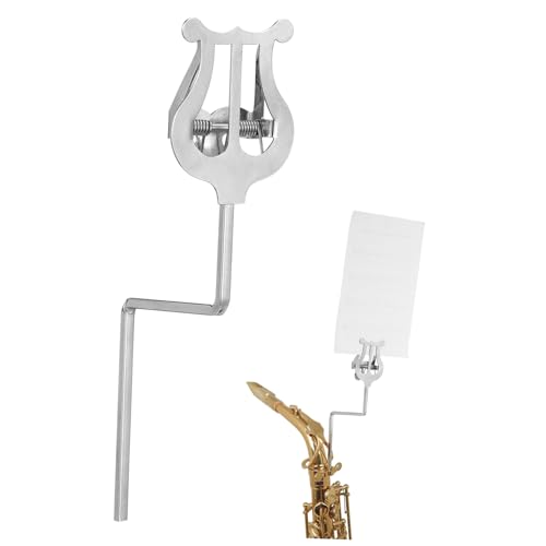LALADEFIEE Tragbarer Saxophon-Notenständer praktischer Notenständer für Tenor- und Sopransaxophone silbernes Finish leichtes Gewicht und Design für Musiker von LALADEFIEE