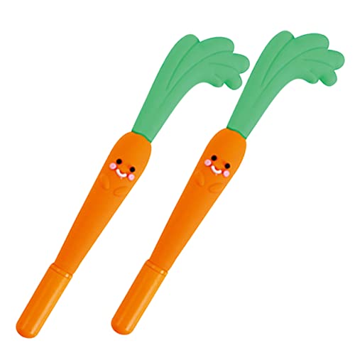 LALAFINA 1 Satz Tintenstift in Karottenform Gelstifte Gel Schreibstifte Bürozubehör Color Pencils Die Bescherung Süßer Stift Spitze Karotten-gel-tintenstift Karottenstifte Plastik 2 Stück von LALAFINA