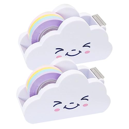LALAFINA 2 Sätze Bandschneider Leistung Doppelseite Produkt Verpackung Clips Büro facilitation tortenboden schneidehilfe Aufkleber schreibtisch tragbarer Bandhalter Bandversorgung Plastik von LALAFINA