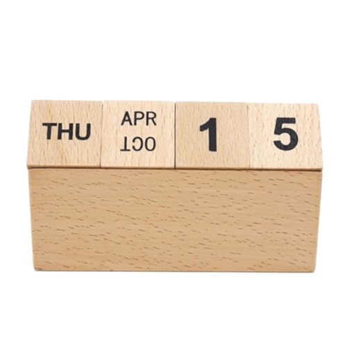 LALAFINA Schreibtischkalender Notizblock Holz Manueller Kalender für Zuhause Büro Dekoration Schreibtischzubehör für Frauen von LALAFINA