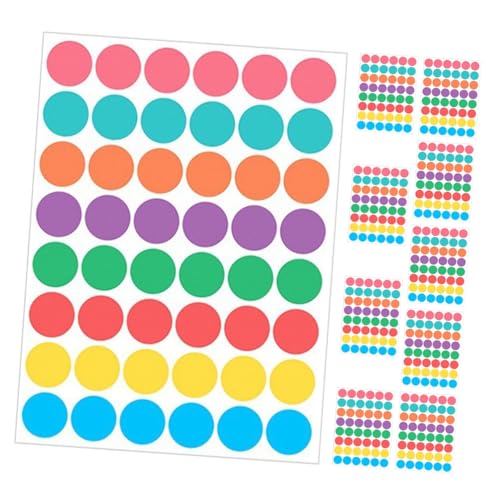 LALAFINA Runde Aufkleber Dots Etiketten Selbstklebend Bunte Farbige Markierungsetiketten Wiederverwendbare Blanko Aufkleber Für Labeldruck Und Organisation LALAFINA Runde Aufkleber Dots Etiketten Selbstklebend Bunte Farbige Markierungsetiketten Wiederverwendbare Blanko Aufkleber Für Labeldruck Und Organisation von LALAFINA