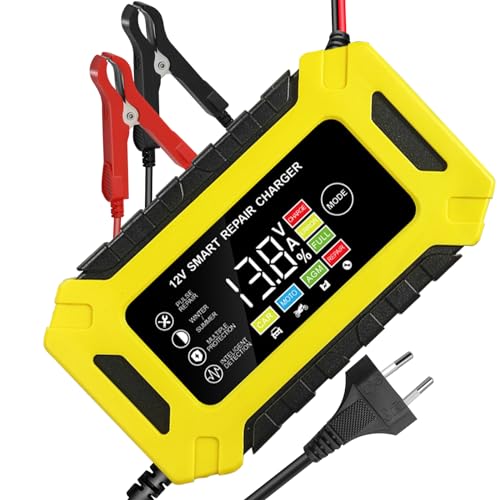 LALALUYE Batterie Ladegerät Auto 6A 12V Autobatterie Ladegeräte, Intelligentes Erhaltungsladegerät Mit LCD-Bildschirm für Auto, Motorrad, Rasenmäher oder Boot LALALUYE Batterie Ladegerät Auto 6A 12V Autobatterie Ladegeräte, Intelligentes Erhaltungsladegerät Mit LCD-Bildschirm für Auto, Motorrad, Rasenmäher oder Boot von LALALUYE