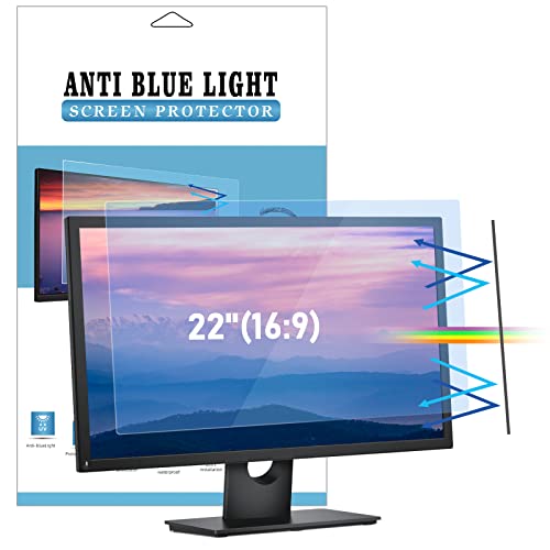 LAMA Anti Blaulichtfilter für 22 Zoll Monitor, Blaulicht blockierende Displayschutzfolie, Anti Blue Screen Protector Anti UV/Blendschutz/Augenschutz, Universal Bildschirmfilter 16:9 (487x274mm) von LAMA