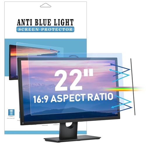 LAMA Anti Blaulichtfilter für 22 Zoll Monitor, Blaulicht blockierende Displayschutzfolie, Anti Blue Screen Protector Anti UV/Blendschutz/Augenschutz, Universal Bildschirmfilter 16:9 (487x274mm) von LAMA