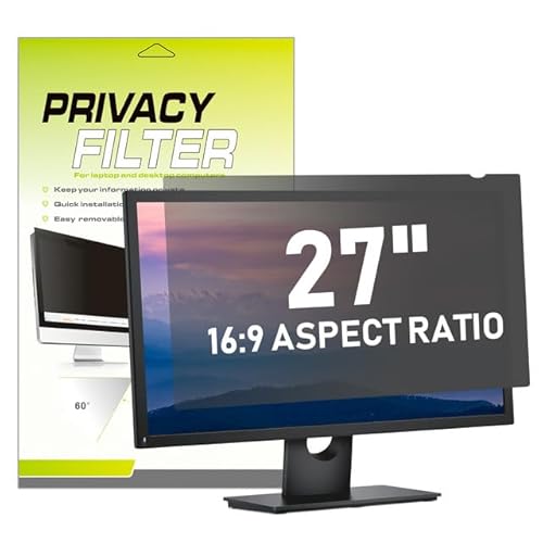 LAMA Blickschutzfilter Blickschutzfolie für 27 Zoll Monitor, Computer Monitor Universal Datenschutz Bildschirmfilter mit Sichtschutz Anti-Blaulicht und Blendschutz 16:9 (598x337mm) von LAMA