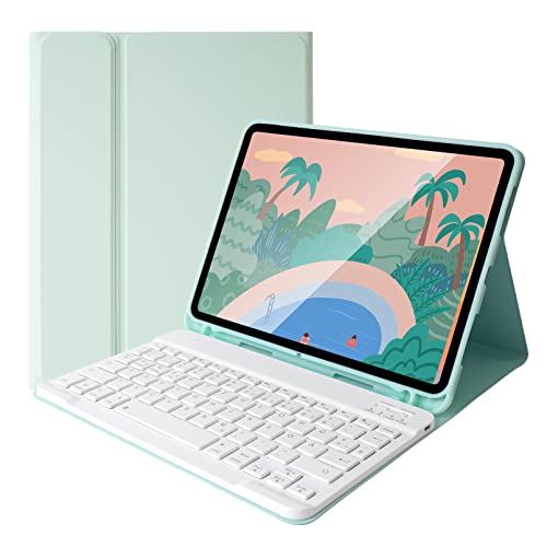 LAMA Kabellose Tastatur Hülle Kompatibel mit 10.9'' iPad Air 2022 (5th Gen), iPad Air 2020 (4th Gen), 11'' iPad Pro 2020 (2th Gen), iPad Pro 2018 (1th Gen) Bluetooth Tastatur Schützhülle QWERTZ Grün von LAMA